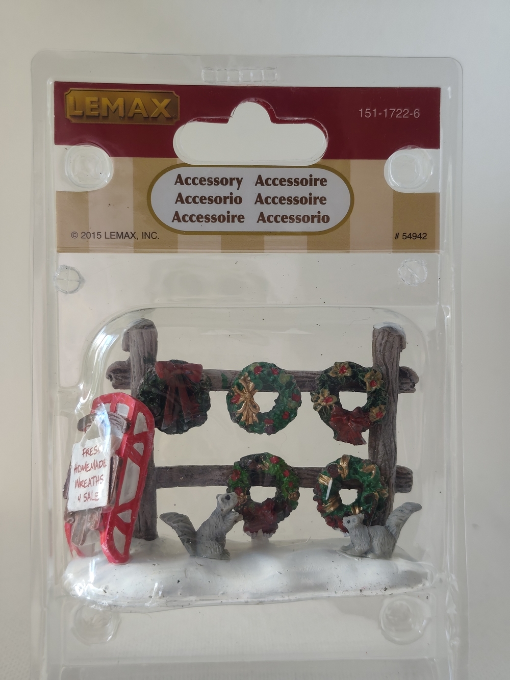 3/$25💙Lemax Christmas Wreaths 4 Sale Village Accessory #54942